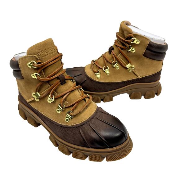 NEW Sperry The Summit Brown Nubuck & Suede Leather Outdoor Waterproof Duck Boots - Picture 1 of 10